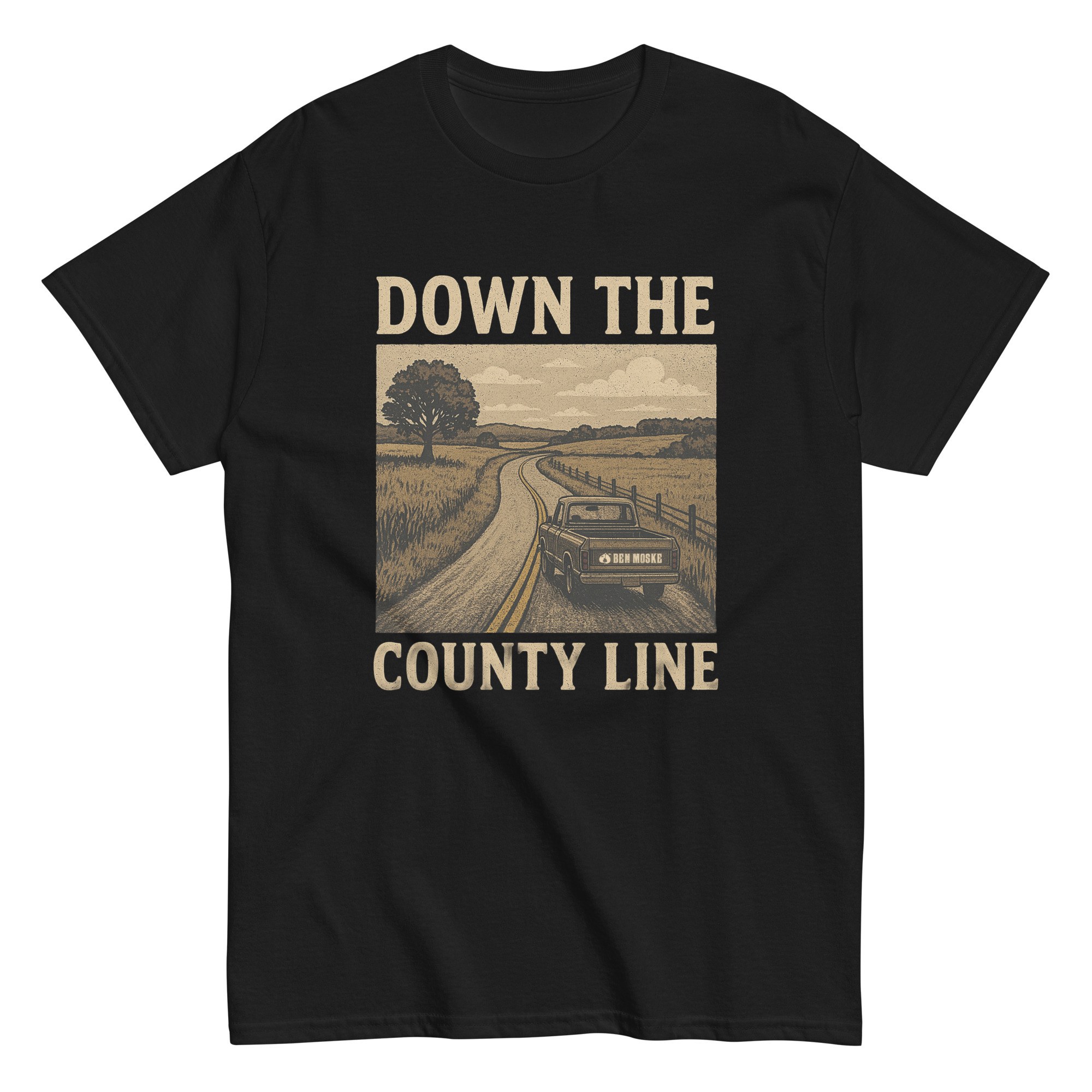 Klassisches Unisex T-Shirt "Down the County line" – Bild 2