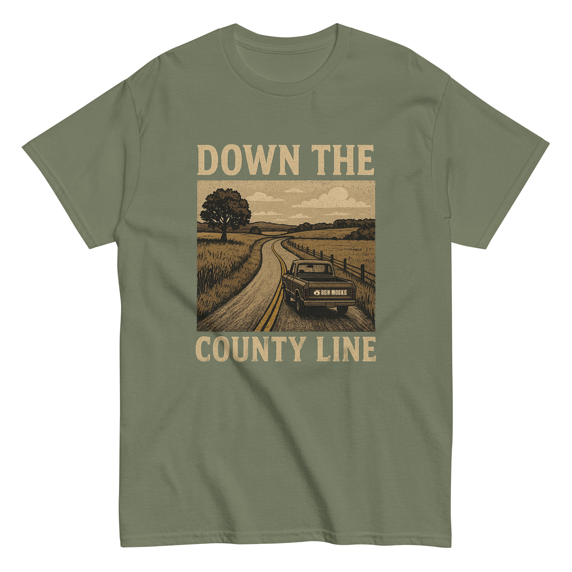 Klassisches Unisex T-Shirt "Down the County line" – Bild 6