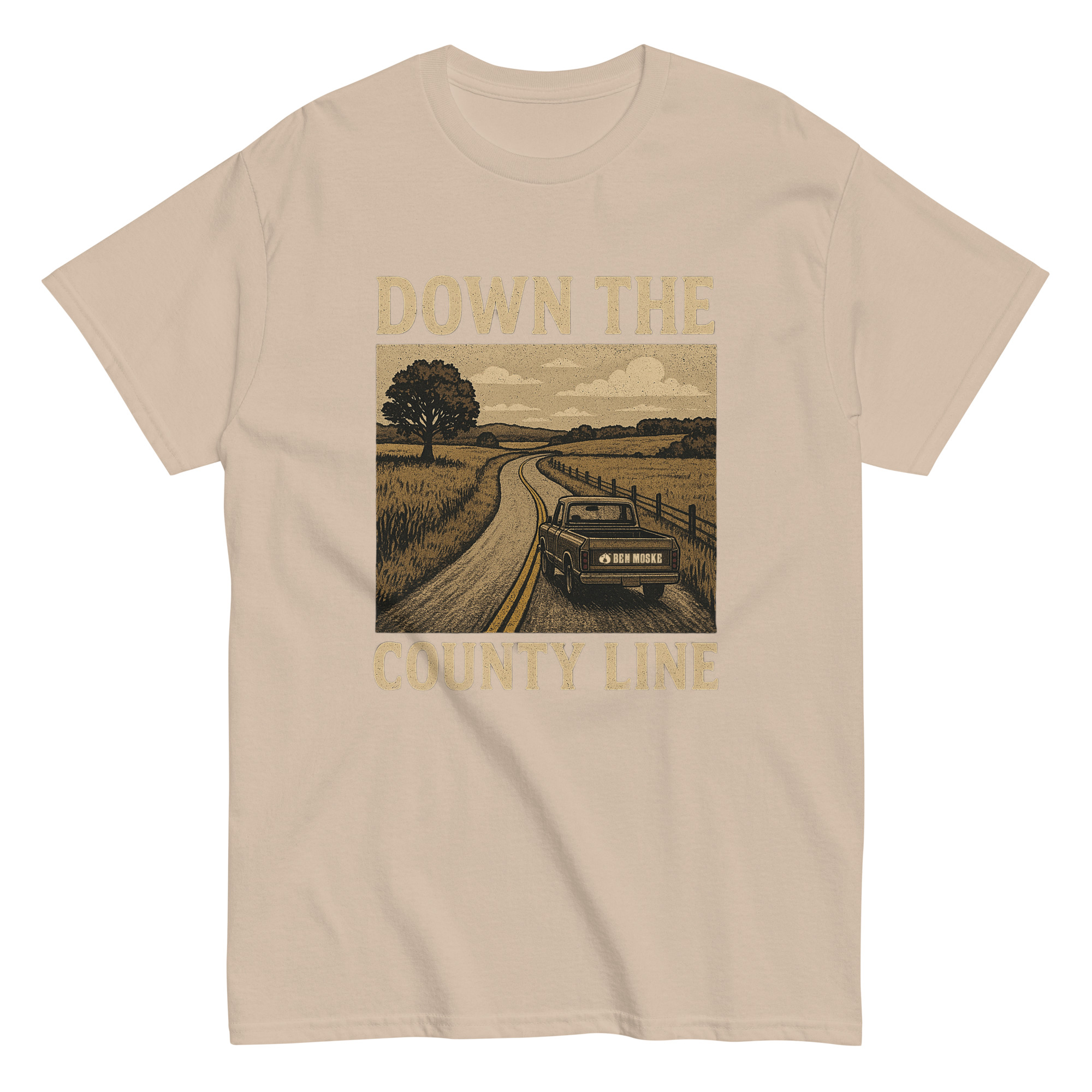 Klassisches Unisex T-Shirt "Down the County line" – Bild 8